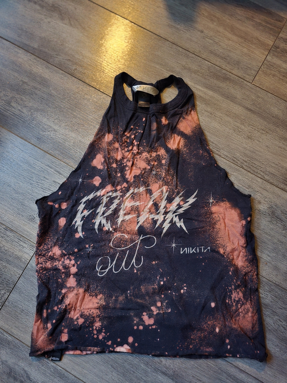 Nikita Graphic 'Freak Out' Bleached Muscle Tank